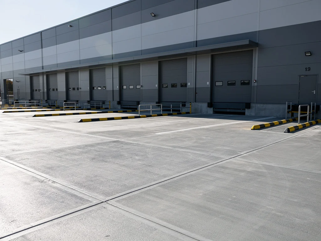 Commercial concrete flatwork and parking lot completed for business in Tomball TX
