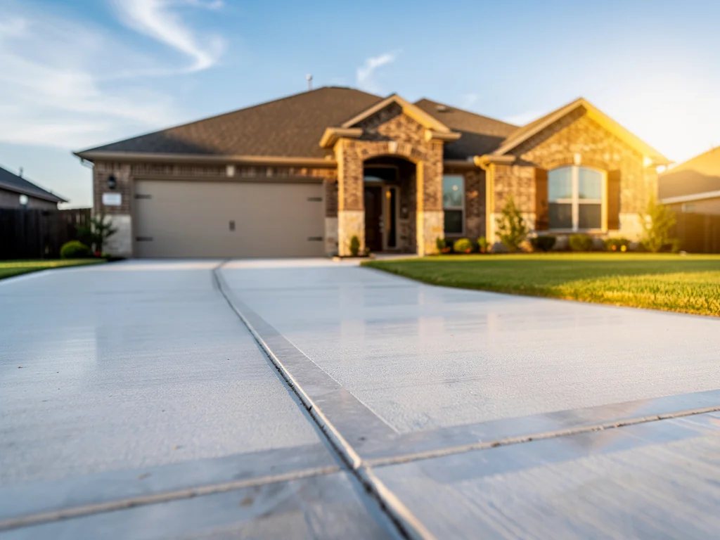 New concrete driveway installation at residential home in Tomball TX